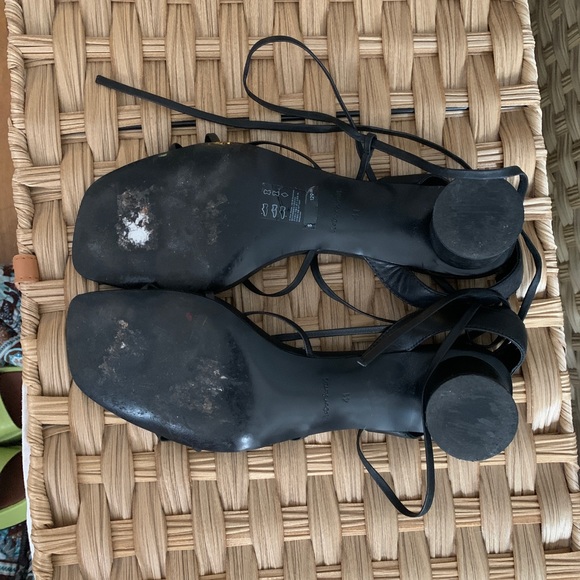 & Other Stories Strappy Round Heel Leather Sandals Size 10 - Picture 6 of 8